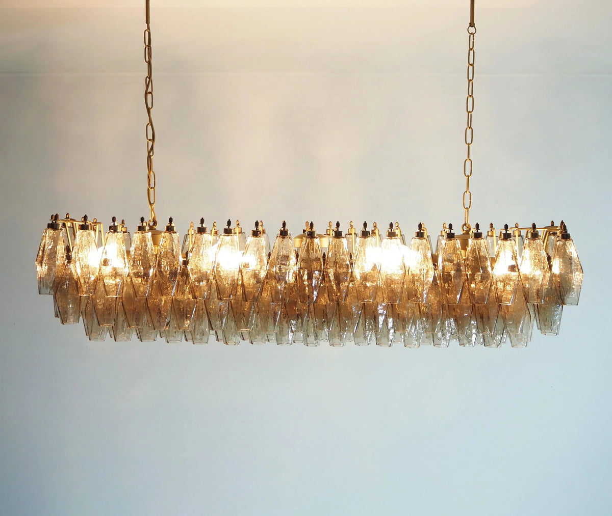 Elegant Smoked Murano-Style Poliedri Chandelier