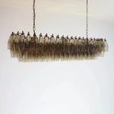 Elegant Smoked Murano-Style Poliedri Chandelier