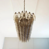 Elegant Smoked Murano-Style Poliedri Chandelier