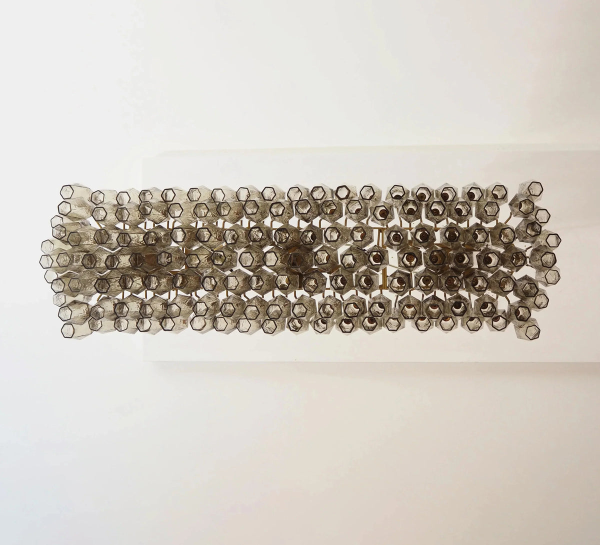 Elegant Smoked Murano-Style Poliedri Chandelier