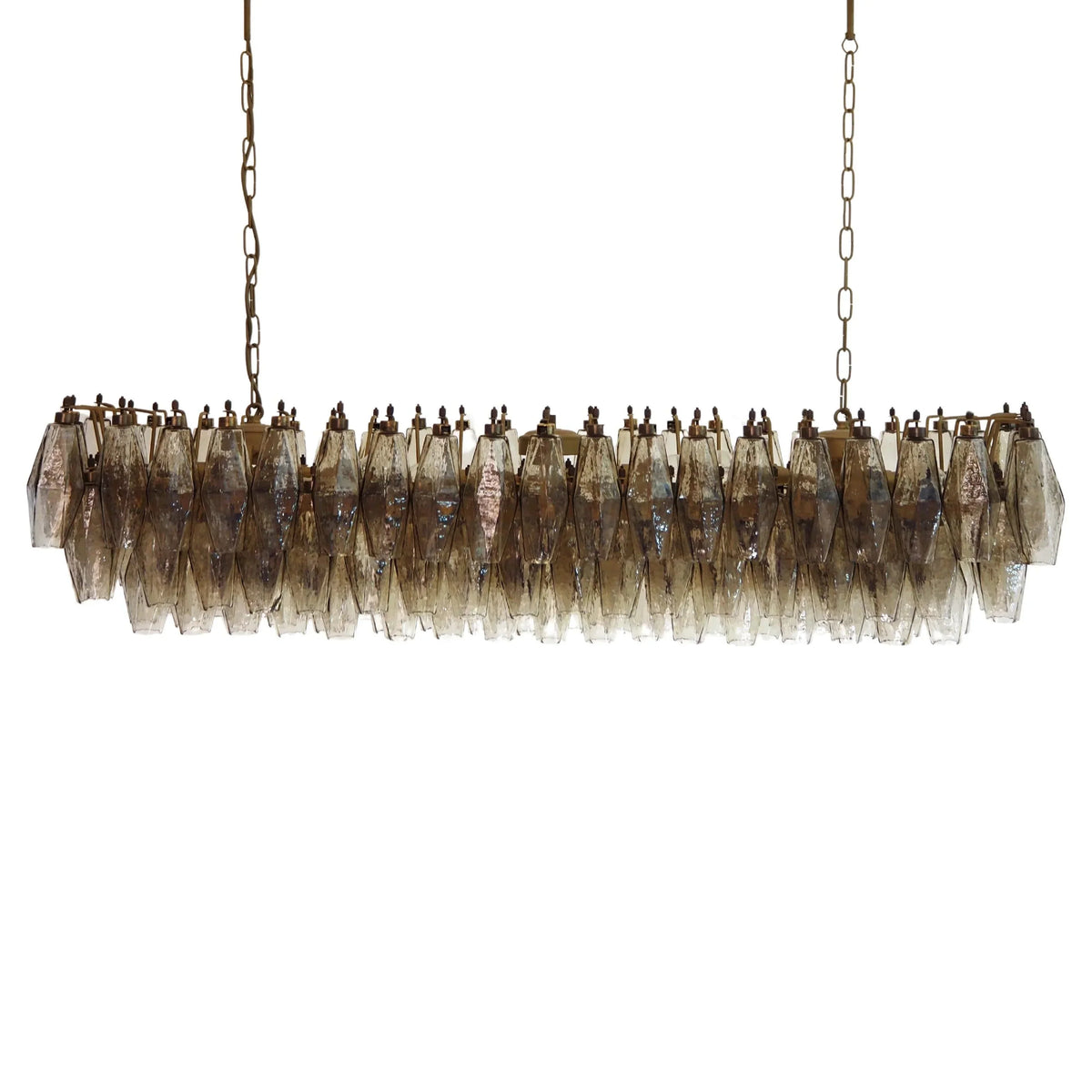 Elegant Smoked Murano-Style Poliedri Chandelier