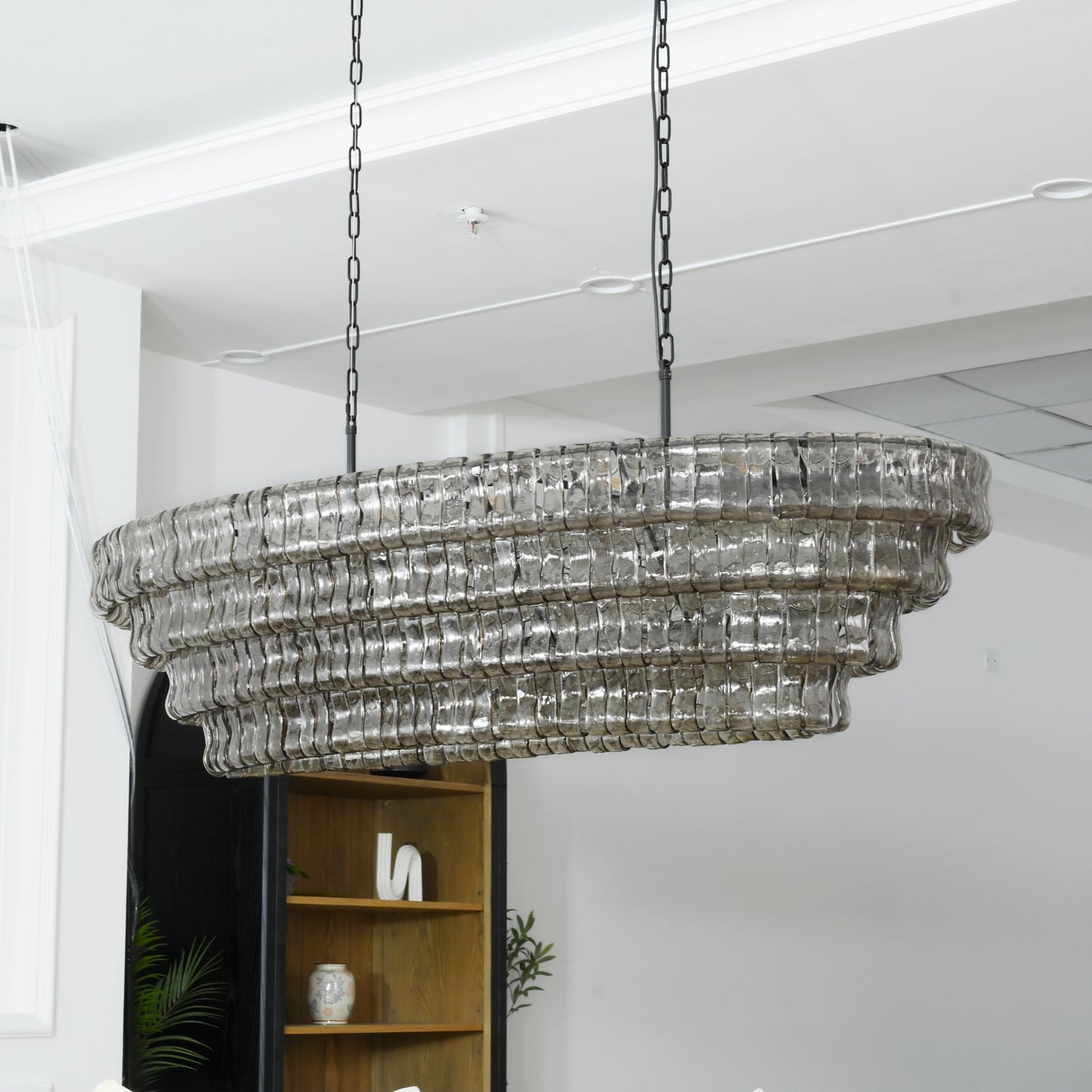 Ghiaccio Oval Chandelier 54"W 65"W