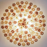 Prismatico 91 Elements Amber And Amethyst Compact Glass Flushmount 25"