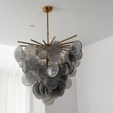 Modern Glass Disc Chandelier