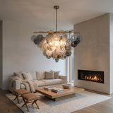 Modern Glass Disc Chandelier