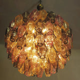 Verona Round Chandelier 24" - Multi 113 Glass Clear  and 27 Glass Blue