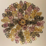 Verona Round Chandelier 24" - Multi 113 Glass Clear  and 27 Glass Blue