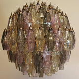Verona Round Chandelier 24" - Multi 113 Glass Clear  and 27 Glass Blue
