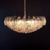 Verona Round Chandelier 35" - 185 glass – Multi Color Pink yellow and green