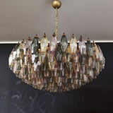 Verona Round Chandelier 35" - 185 glass – Multi Color Pink yellow and green