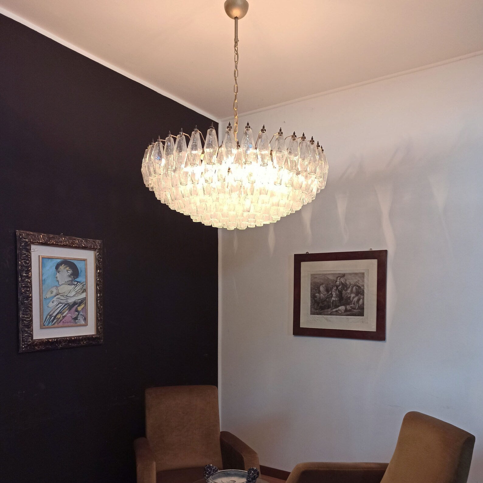 Verona Round Chandelier 35" - 185 Clear glass
