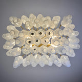 Verona White Alabaster Glass Rectangular Chandelier  22" – 56 glass