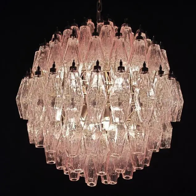 Verona Round Chandelier 24" - 140 Glass Pink