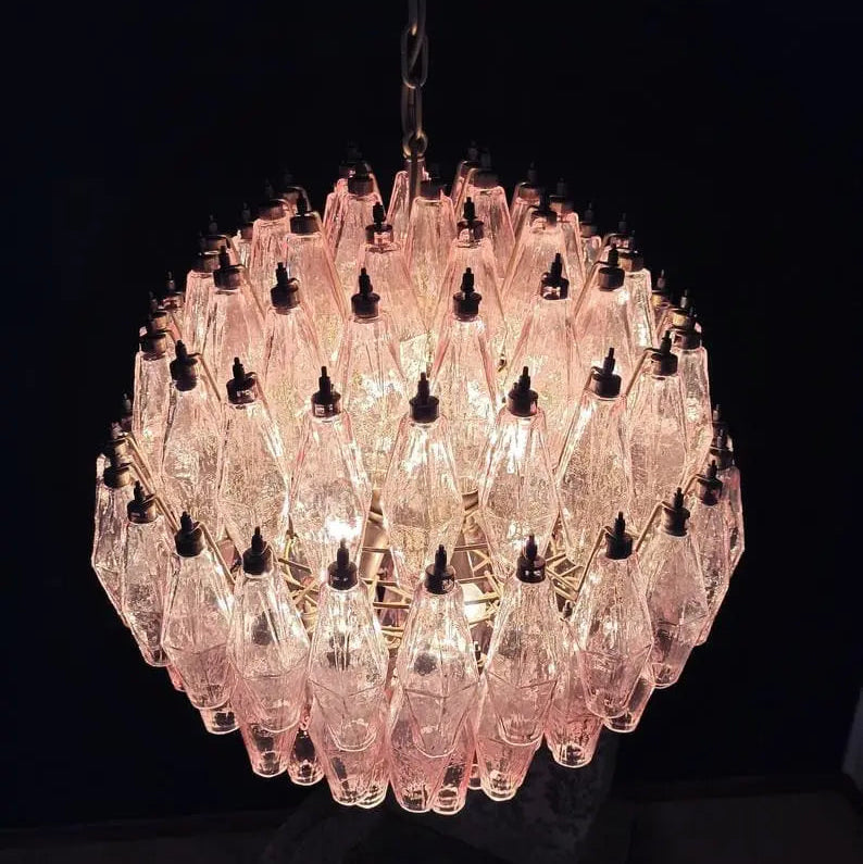 Verona Round Chandelier 24" - 140 Glass Pink