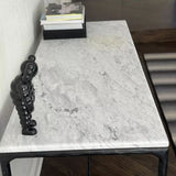 Hand Forged Metal Rectangle Marble Console Table 60" 72"