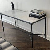Hand Forged Metal Rectangle Marble Console Table 60" 72"
