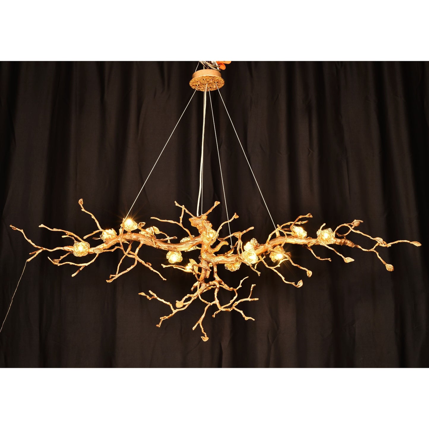 Livio Gemstone Branch Brass Round Chandelier