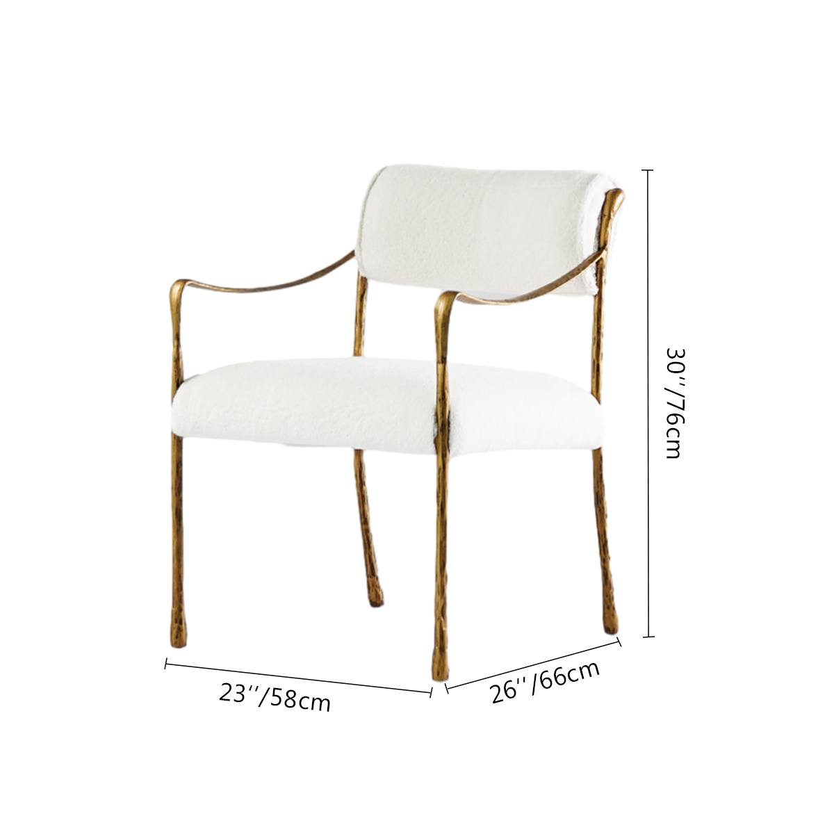 Hand Forged Metal Retro Copper Iron Frame Dining Chair