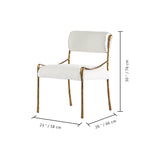 Hand Forged Metal Retro Copper Iron Frame Armless Dining Chair
