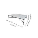 Hand Forged Metal Rectangle Marble Coffee Table