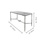 Hand Forged Metal Rectangle Marble Desk