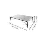 Hand Forged Metal Rectangle Marble Coffee Table