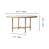 Hand-Forged Metal Marble Round Dining Table