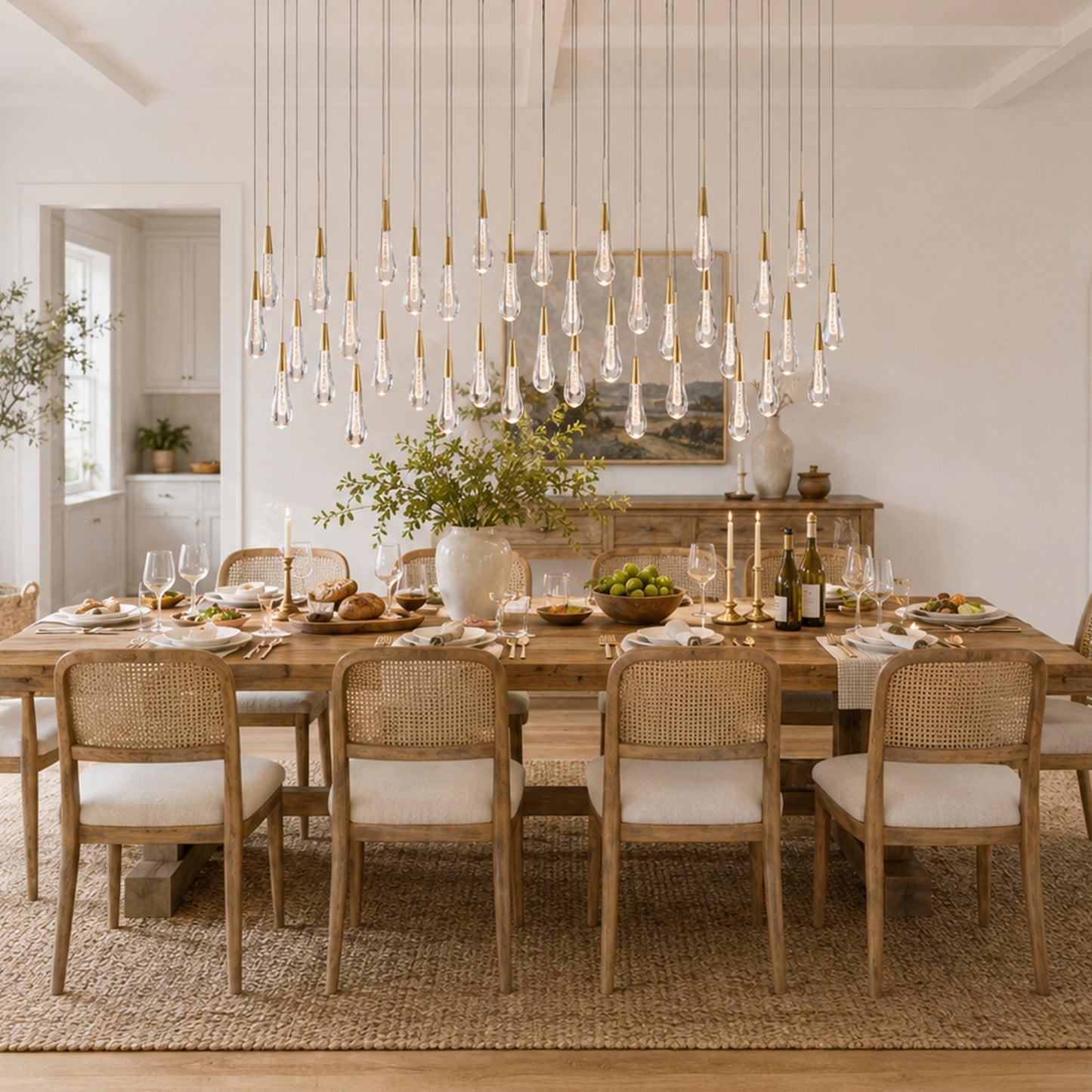 Soltaire Glass Linear Chandelier