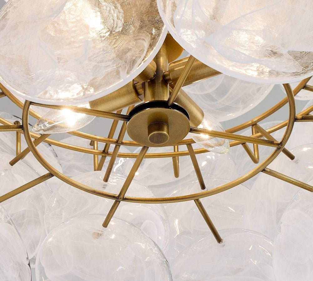 Riviera Glass Disc Chandelier 26"