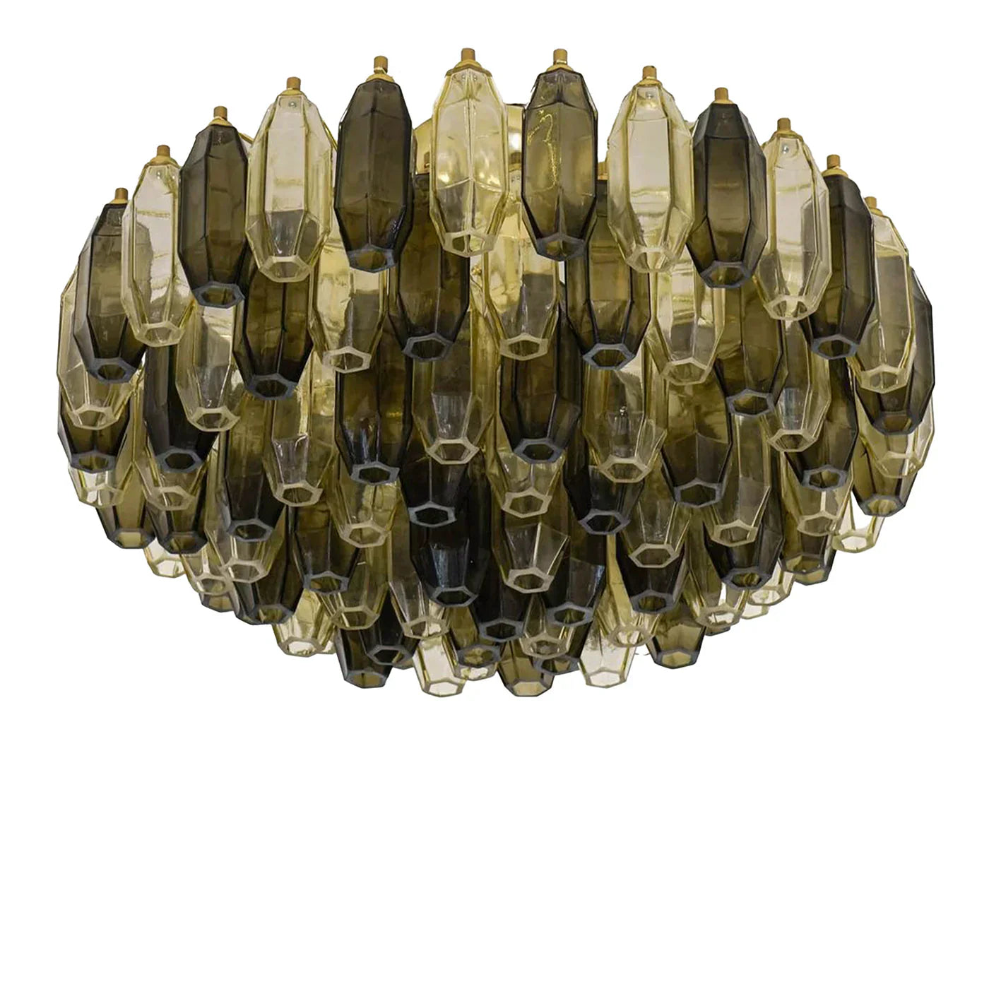 Prismatico 91 Elements Amber And Taupe Compact Ceiling lampGlass Flushmount 25"