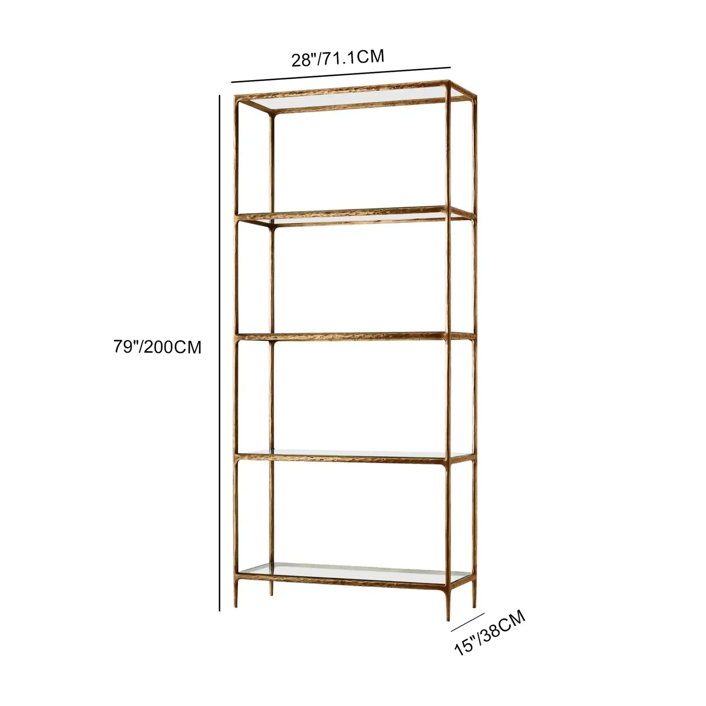 Hand-Forged Metal Glass Shelving