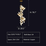Large Copper Branch Grape Chandelier
