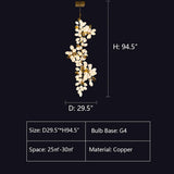 Large Copper Branch Grape Chandelier