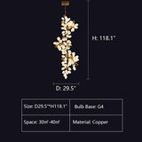 Large Copper Branch Grape Chandelier