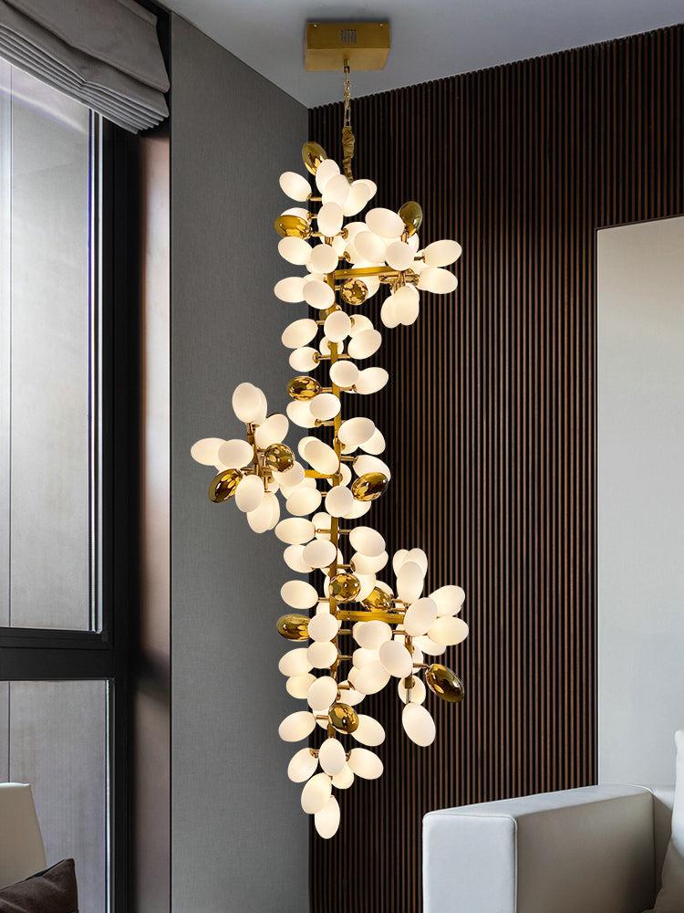 Large Copper Branch Grape Chandelier