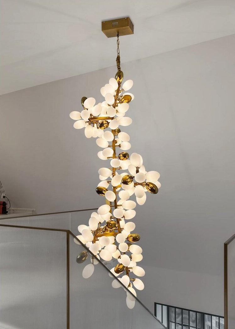 Large Copper Branch Grape Chandelier