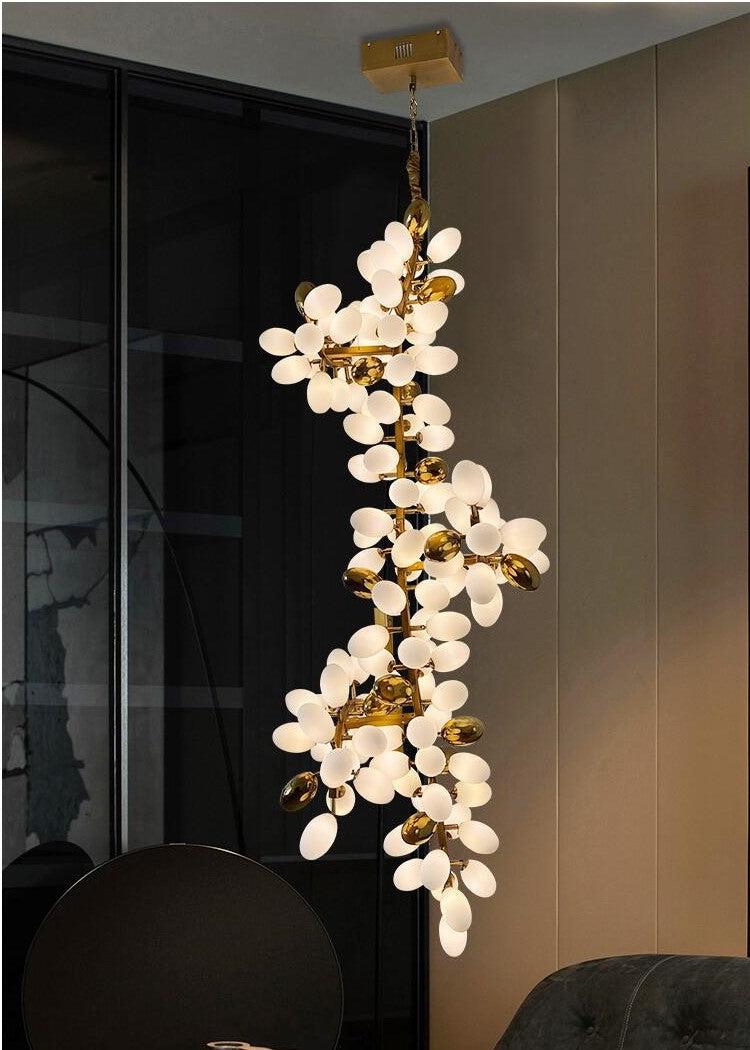 Large Copper Branch Grape Chandelier