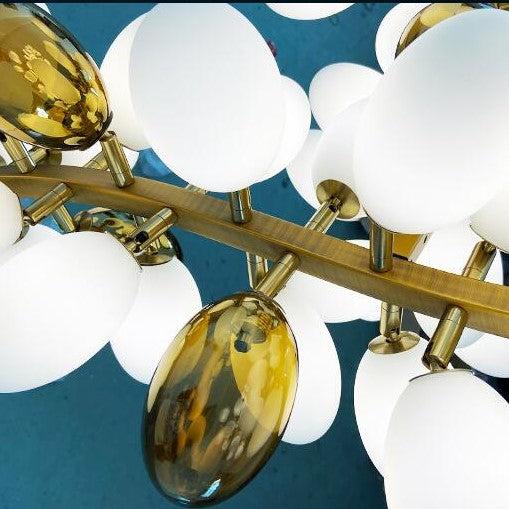 Large Copper Branch Grape Chandelier