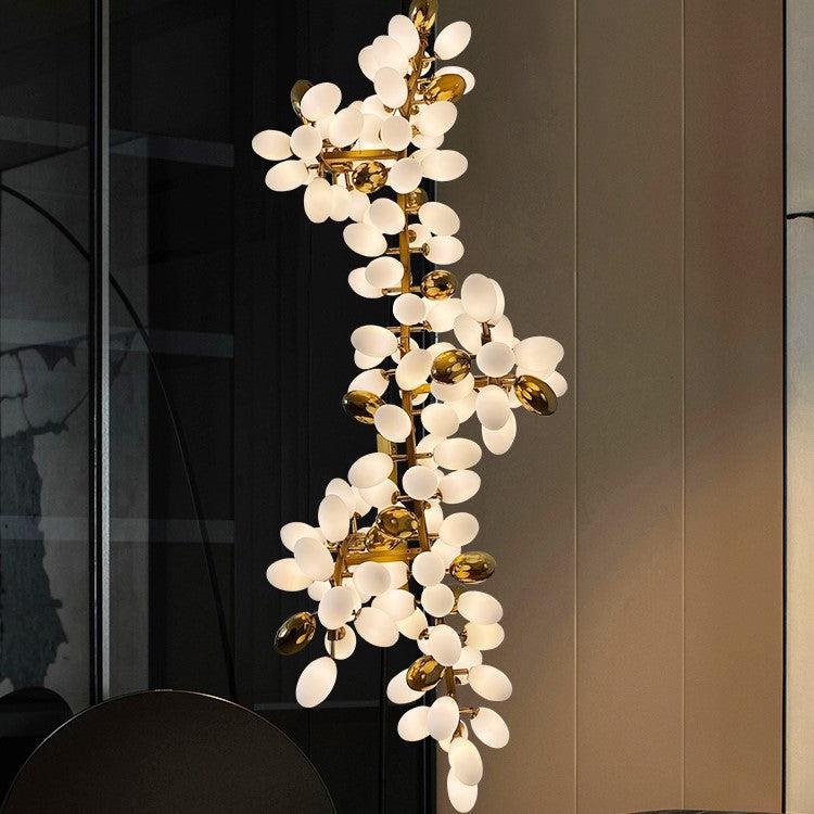 Large Copper Branch Grape Chandelier