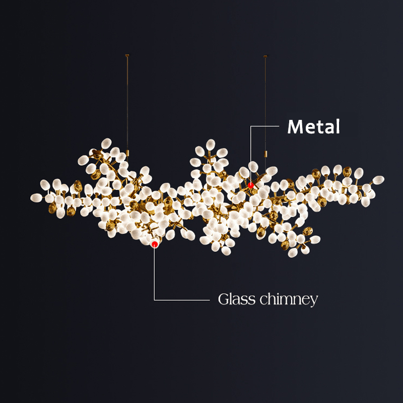 Extra Large Linear Grape Glass Chandelier