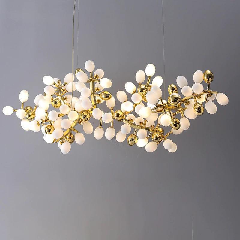 Modern Linear Grape Glass Chandelier