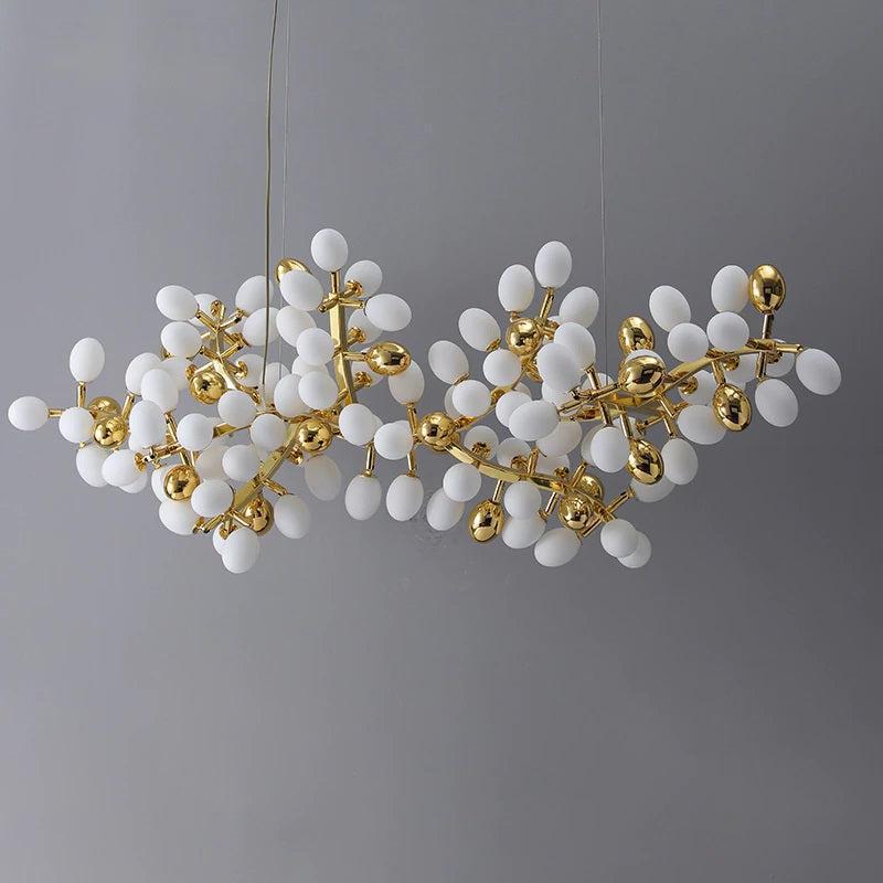 Modern Linear Grape Glass Chandelier