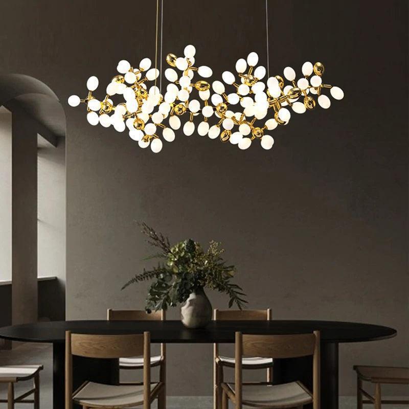 Modern Linear Grape Glass Chandelier