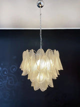 Murano-Style Chandelier – Rondini – 41 glass leaves – Transparent