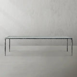 Hand-Forged Metal Glass Rectangular Dining Table