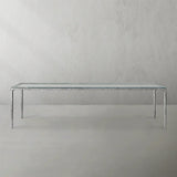 Hand-Forged Metal Glass Rectangular Dining Table