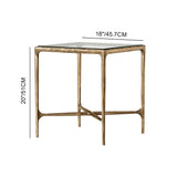 Hand-Forged Metal Glass Square Side Table 18" 22"