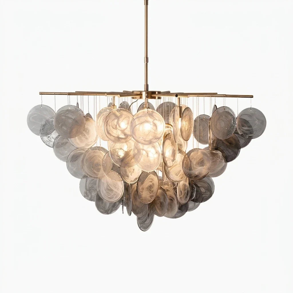 Modern Glass Disc Chandelier