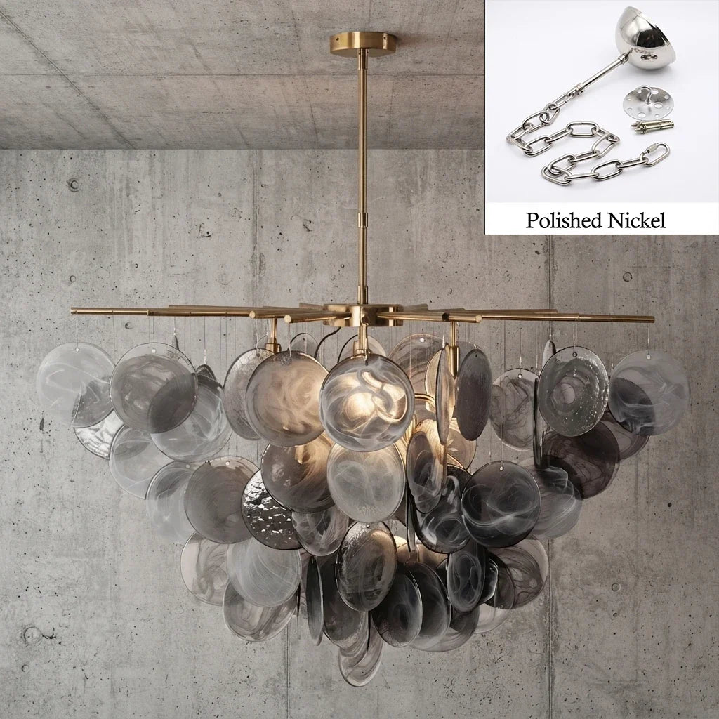 Modern Glass Disc Chandelier