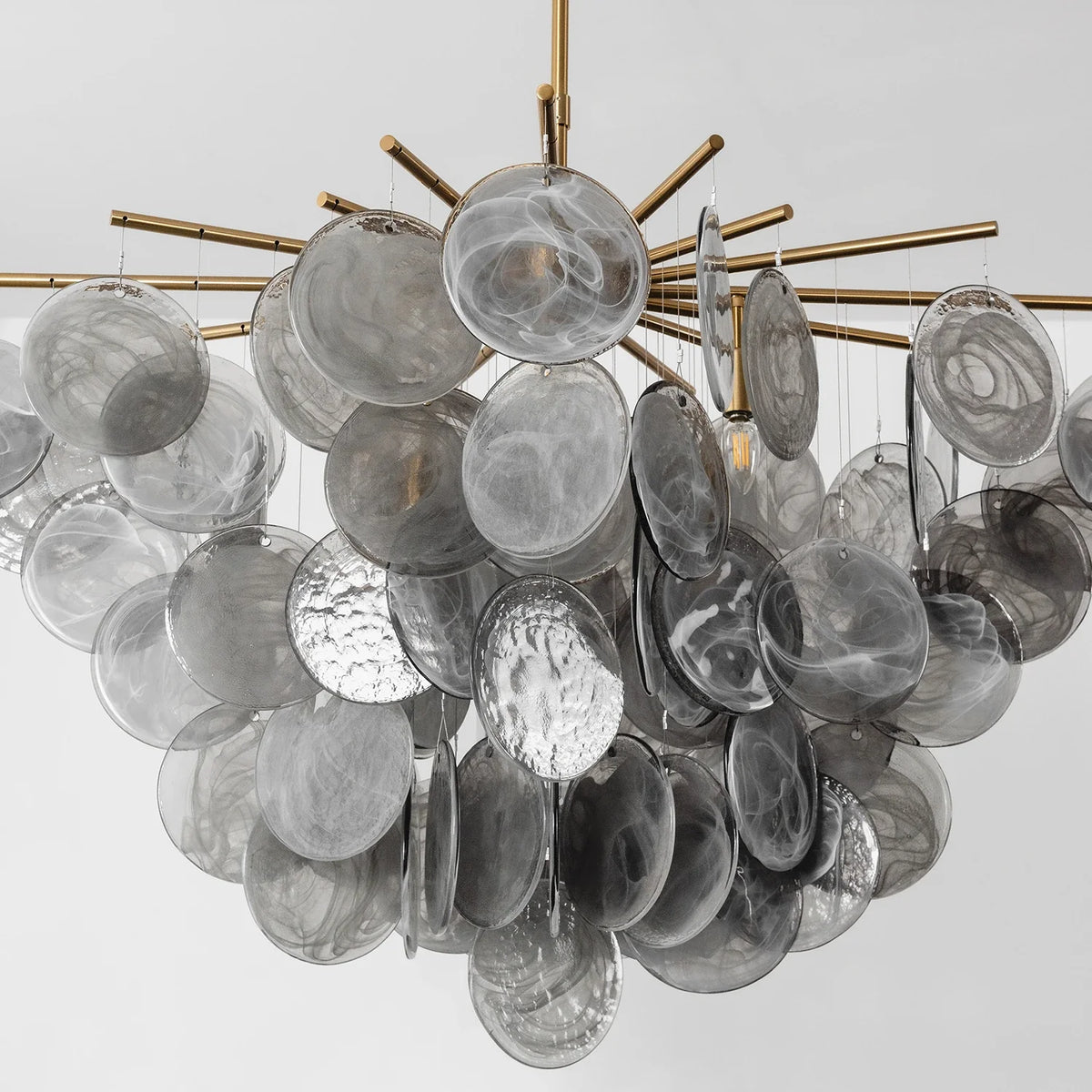Modern Glass Disc Chandelier